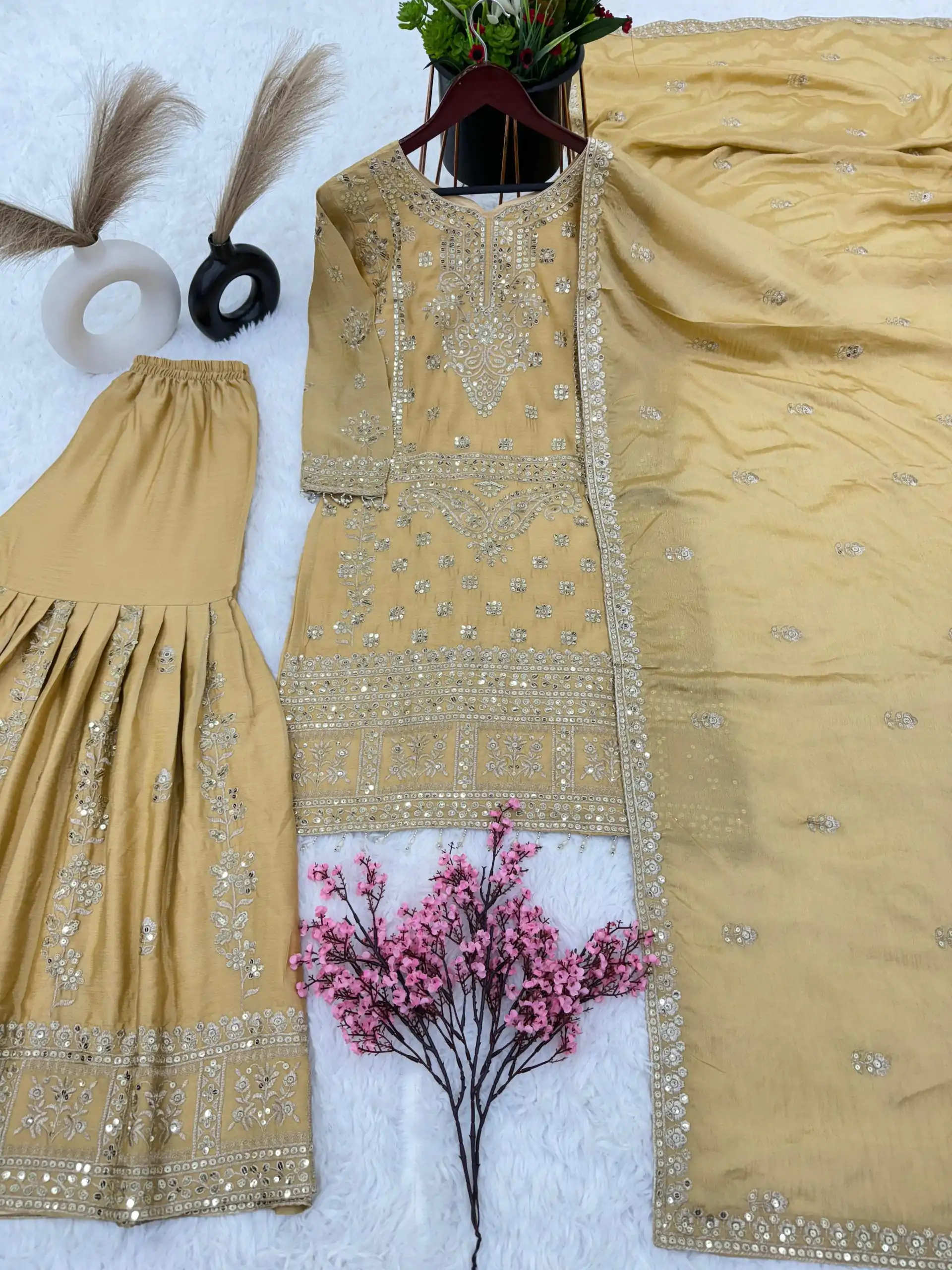  ZSR-3066 Chiku Color Chinnon Embroidery Sequence Salwar Suit Casual, Wedding, Festive, Events Expected Delivery 4-6 Working Days @2199/- | Jump Suits, Salwar suit, Casual Suits, Creative suits, Designer Suits, Palazzo Suits, Party Wear Suits, Patiala Suits, Straight Suits