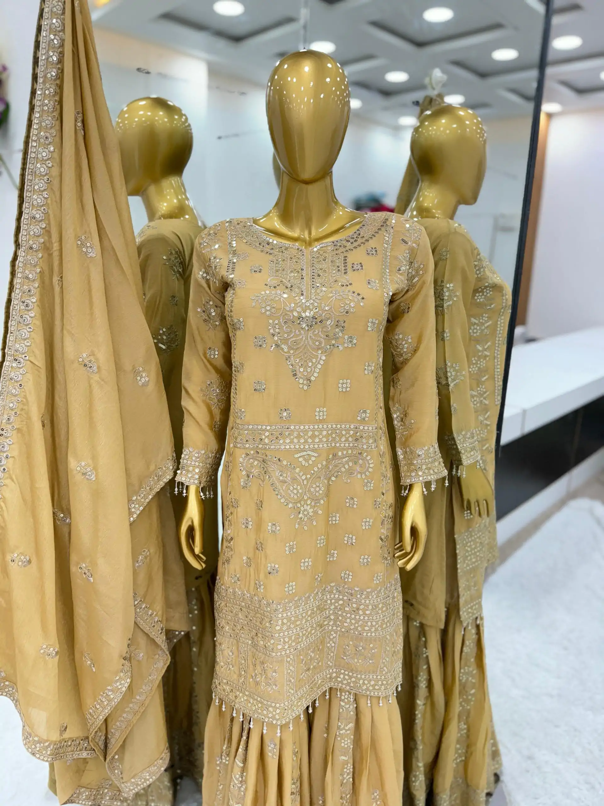  ZSR-3066 Chiku Color Chinnon Embroidery Sequence Salwar Suit Casual, Wedding, Festive, Events Expected Delivery 4-6 Working Days @2199/- | Jump Suits, Salwar suit, Casual Suits, Creative suits, Designer Suits, Palazzo Suits, Party Wear Suits, Patiala Suits, Straight Suits