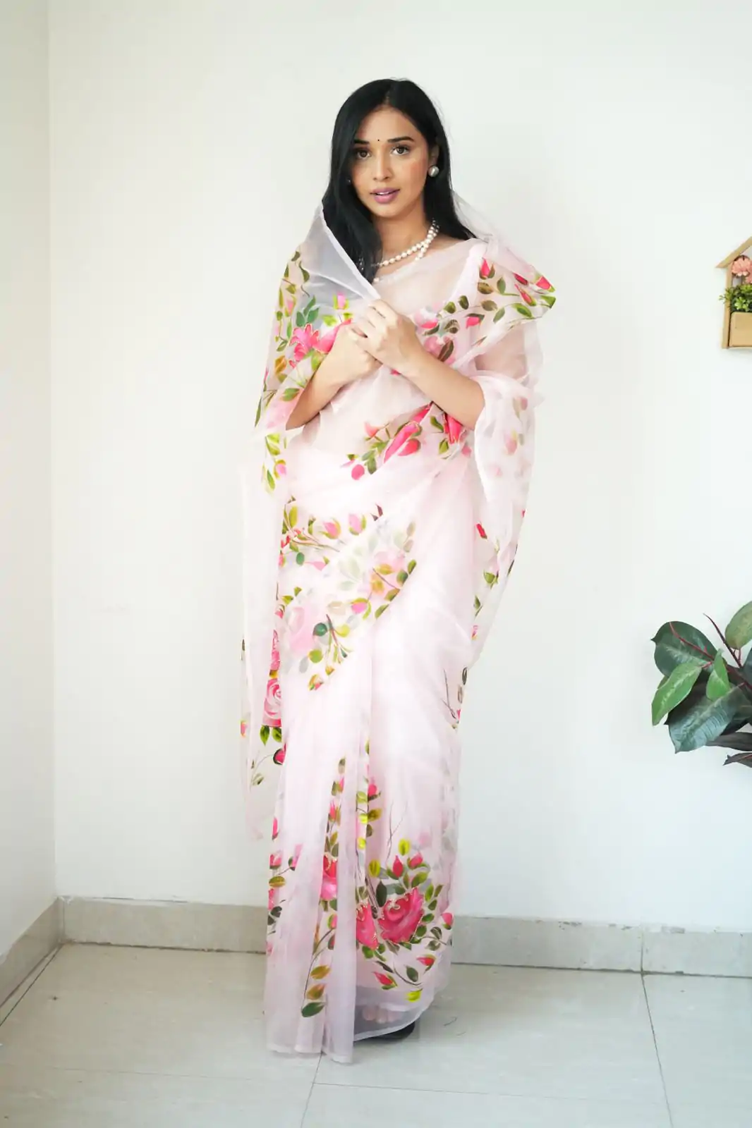 SC 284 White Color Soft Organza Digital Printed Saree , Party Wear, Events, Festivals Expected Delivery 4-6 Working Days 1599/- | Designer Sarees, Sarees, Bollywood Sarees, Creative Sarees, Embroidered Sarees, Ethnic Saree, Modern Digital sarees, Party Wear Sarees