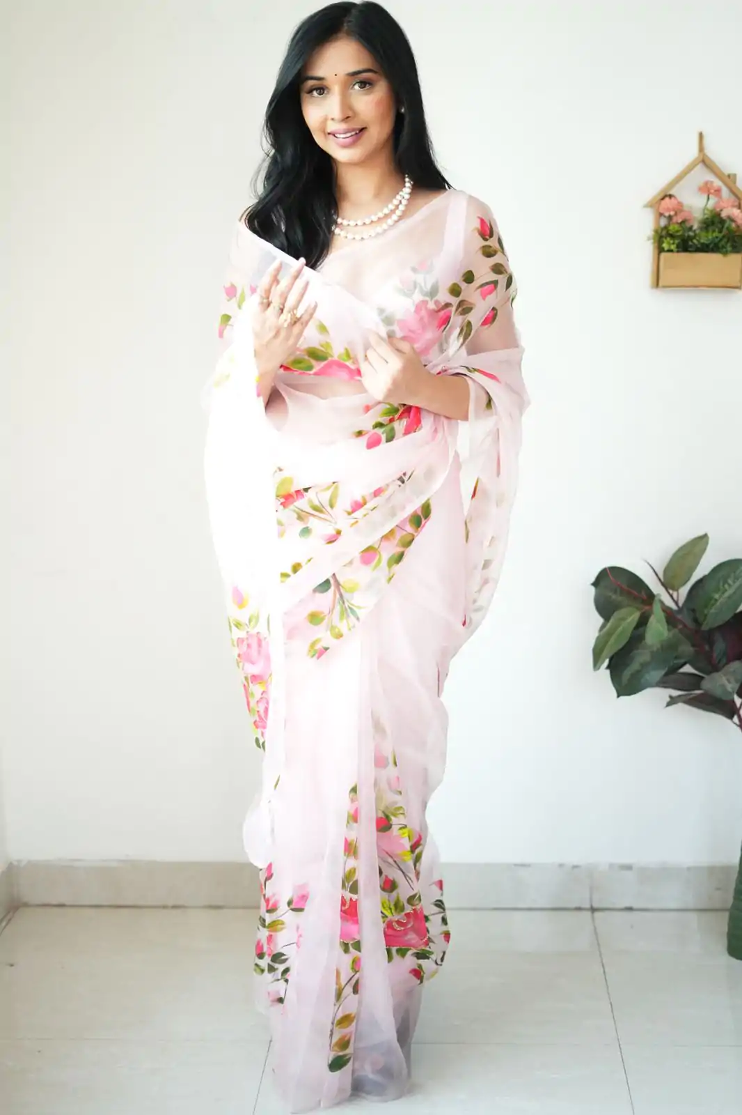 SC 284 White Color Soft Organza Digital Printed Saree , Party Wear, Events, Festivals Expected Delivery 4-6 Working Days 1599/- | Designer Sarees, Sarees, Bollywood Sarees, Creative Sarees, Embroidered Sarees, Ethnic Saree, Modern Digital sarees, Party Wear Sarees