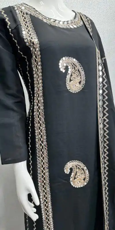 KF 1641 Black Color Roman Silk Embroidered Salwar Suit Wedding, Party, Festive, Events Etc.  Expected Delivery 4-6 Working Days @1999/-Only | Salwar suit, Casual Suits, Creative suits, Designer Suits, Palazzo Suits, Party Wear Suits, Straight Suits