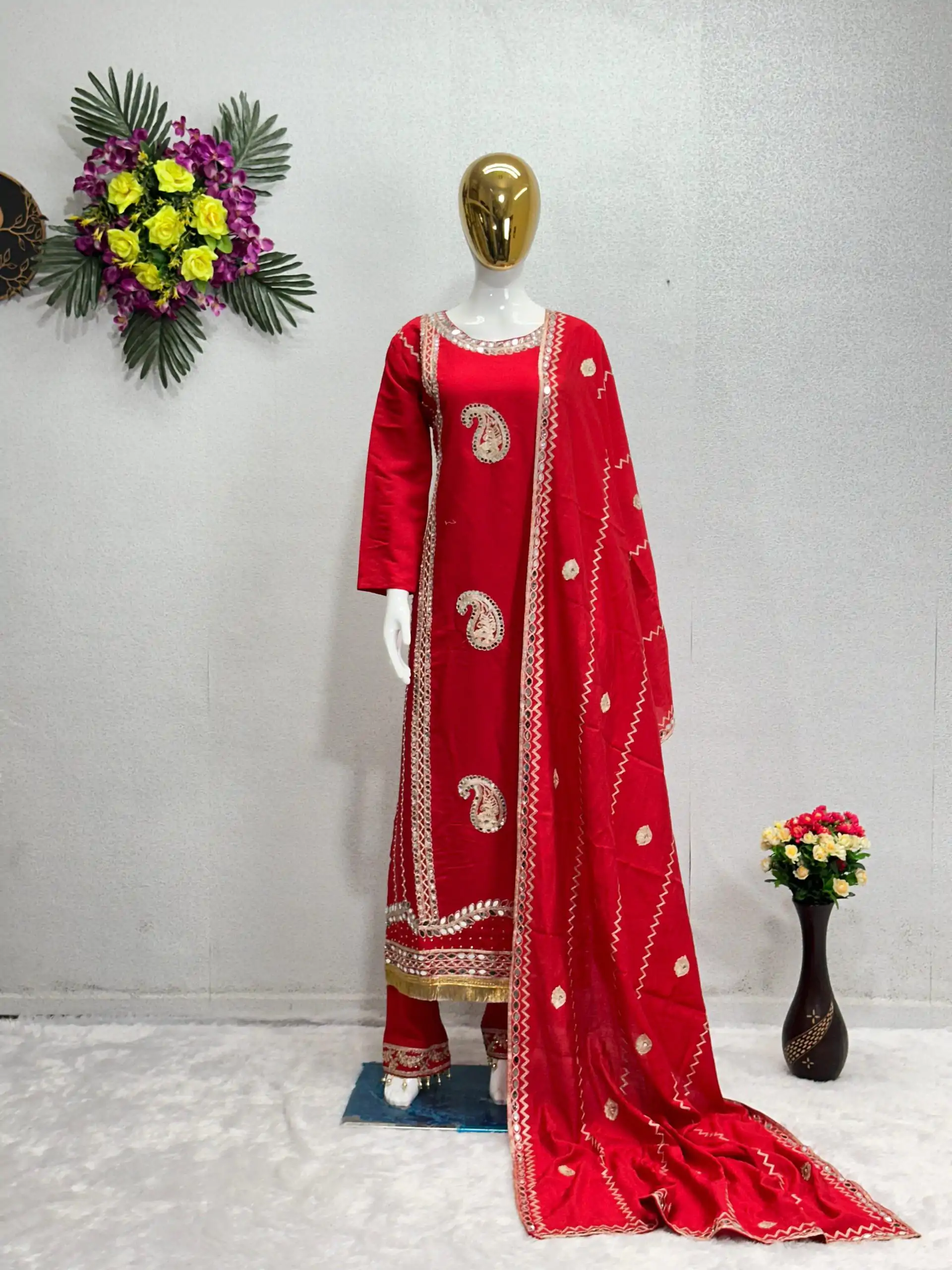 KF 1641 Red Color Roman Silk Embroidered Salwar Suit Wedding, Party, Festive, Events Etc.  Expected Delivery 4-6 Working Days @1999/-Only | Salwar suit, Casual Suits, Creative suits, Designer Suits, Palazzo Suits, Party Wear Suits, Straight Suits