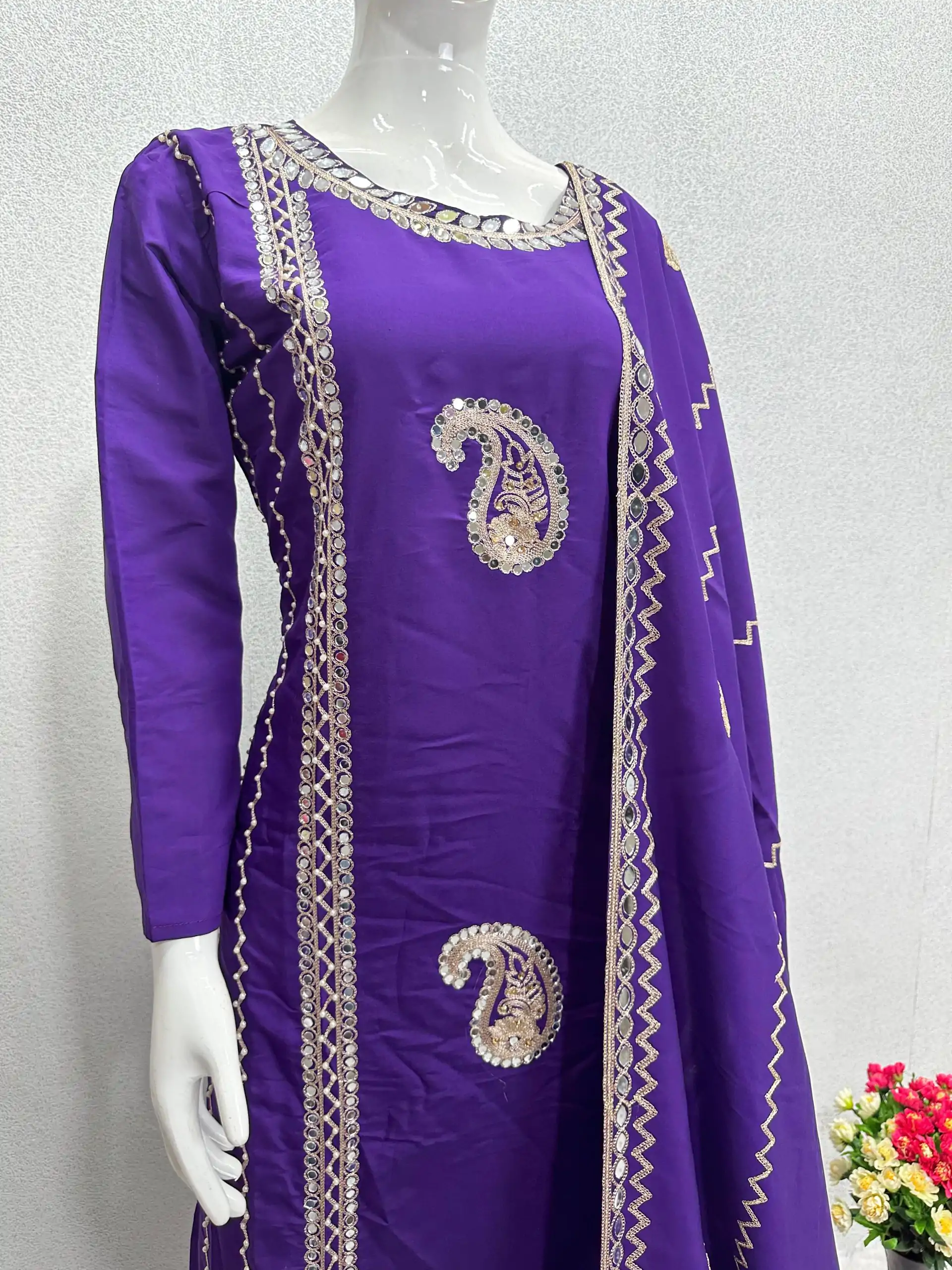 KF 1641 Violet Color Roman Silk Embroidered Salwar Suit Wedding, Party, Festive, Events Etc.  Expected Delivery 4-6 Working Days @1999/-Only | Salwar suit, Casual Suits, Creative suits, Designer Suits, Palazzo Suits, Party Wear Suits, Straight Suits
