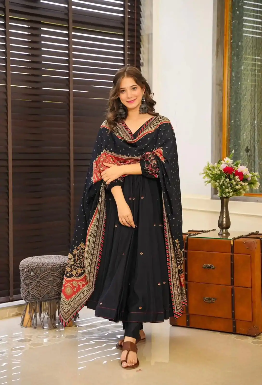 SRK 5171 Black Color Pure Chinnon Silk Embroidery Sequence Salwar Suit Wedding, Party, Festive, Events Expected Delivery 4-6 Working Days @ 1999/- | Jump Suits, Salwar suit, Casual Suits, Creative suits, Designer Suits, Palazzo Suits, Party Wear Suits, Patiala Suits, Straight Suits