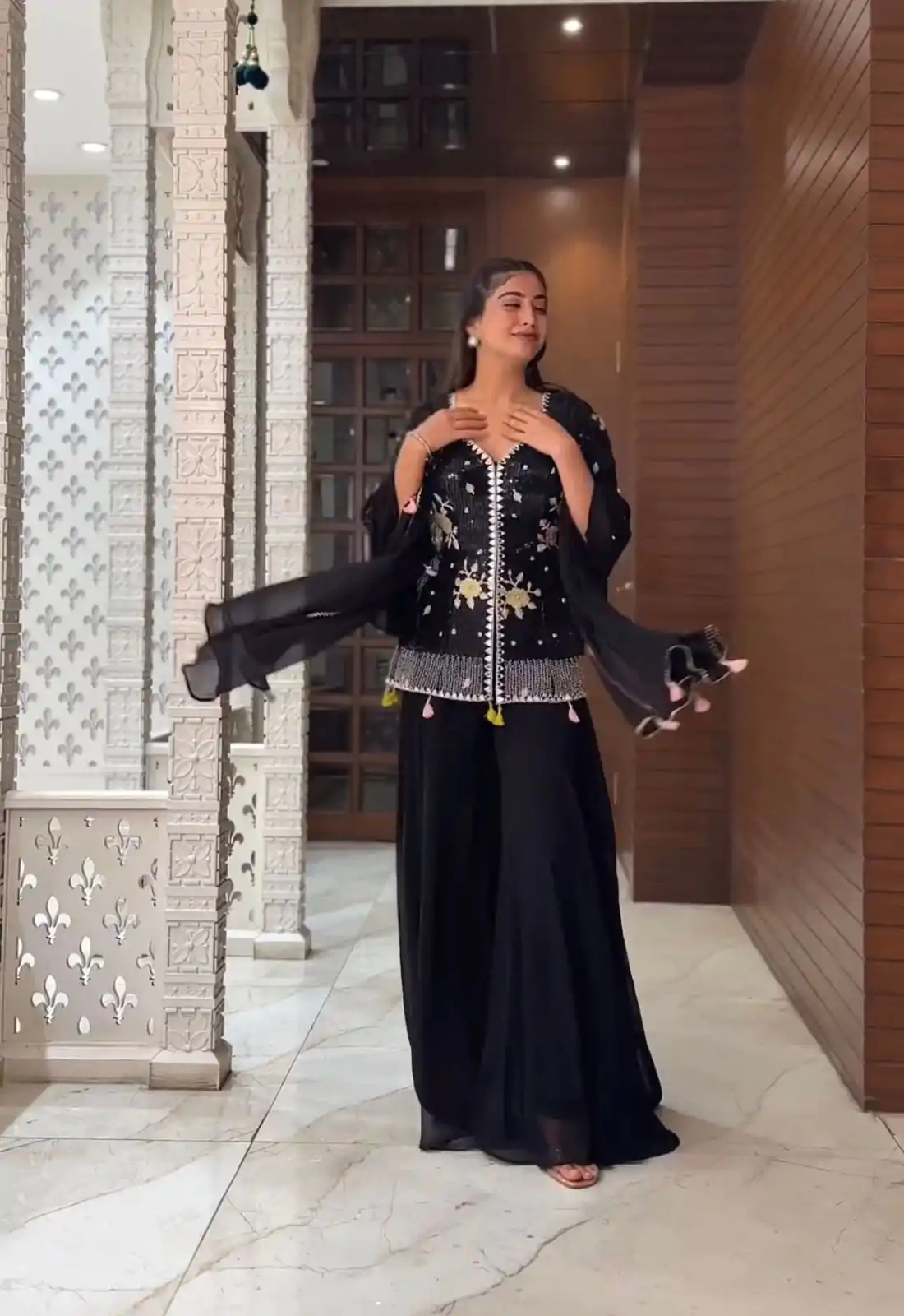 NF 1195 Black color Faux Georgette Embroidery Salwar Suit Casual, Wedding, Party, Festive, Events . Expected Delivery 4-6 Working Days @2049 | Jump Suits, Salwar suit, Casual Suits, Creative suits, Designer Suits, Palazzo Suits, Party Wear Suits, Patiala Suits, Straight Suits