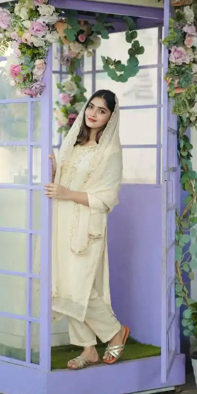 BE 244 Cream Color Organza Cording Embroidery Salwar Suit Wedding, Party, Festive events, etc.  Expected Delivery  4-6 Working Days @1999/- | Salwar suit, Casual Suits, Creative suits, Designer Suits, Palazzo Suits, Party Wear Suits, Patiala Suits, Straight Suits