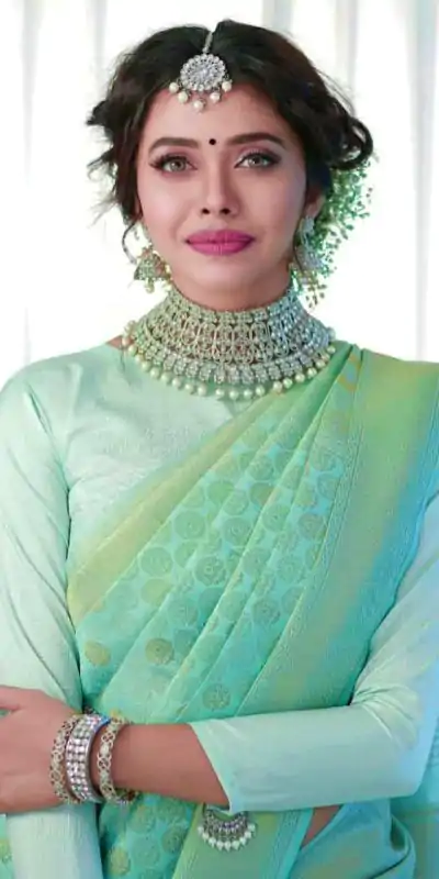 KP 3056 Light Green Color Soft Lichi Silk Jacquard On All Over Saree Casual, Party Wear, Wedding, Events Etc. Expected Delivery 4-6 Working Days @1349/- | Designer Sarees, Sarees, Bollywood Sarees, Creative Sarees, Embroidered Sarees, Ethnic Saree, Modern Digital sarees, Party Wear Sarees