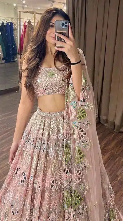 BD 1559 Light Pink Color Soft Butterfly Net Embroidered Lehenga Choli Casual, Wedding, Festive, Events Expected Delivery 4-6 Working Days @3299/- | Lehenga, Bollywood Lehenga, Creative Lehenga, Designer Lehenga, Embroidered Lehenga, Party Wear Lehenga