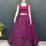RC 241 Purple Color Heavy Georgette Embroidery Sequins Lehenga Choli Casual, Party Wedding, Festive, Events Etc. Delivery  4-6 Working Days 1999/- | Lehenga, Bollywood Lehenga, Creative Lehenga, Designer Lehenga, Embroidered Lehenga, Party Wear Lehenga