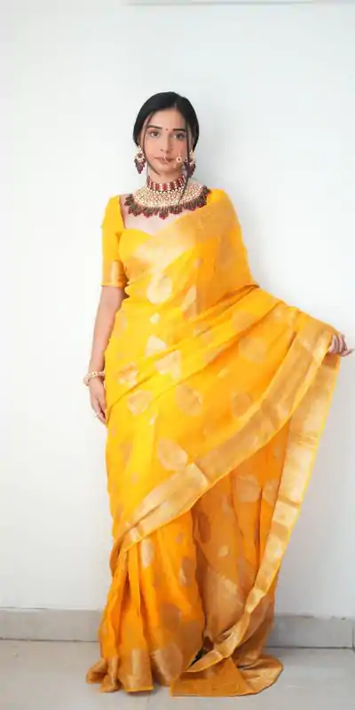 SC 145 Yellow Color Pure Soft Cotton Zari patta All Over Saree , Party Wear, Events, Festivals Expected Delivery 4-6 Working Days 1399/- | Designer Sarees, Sarees, Bollywood Sarees, Creative Sarees, Embroidered Sarees, Ethnic Saree, Modern Digital sarees, Party Wear Sarees