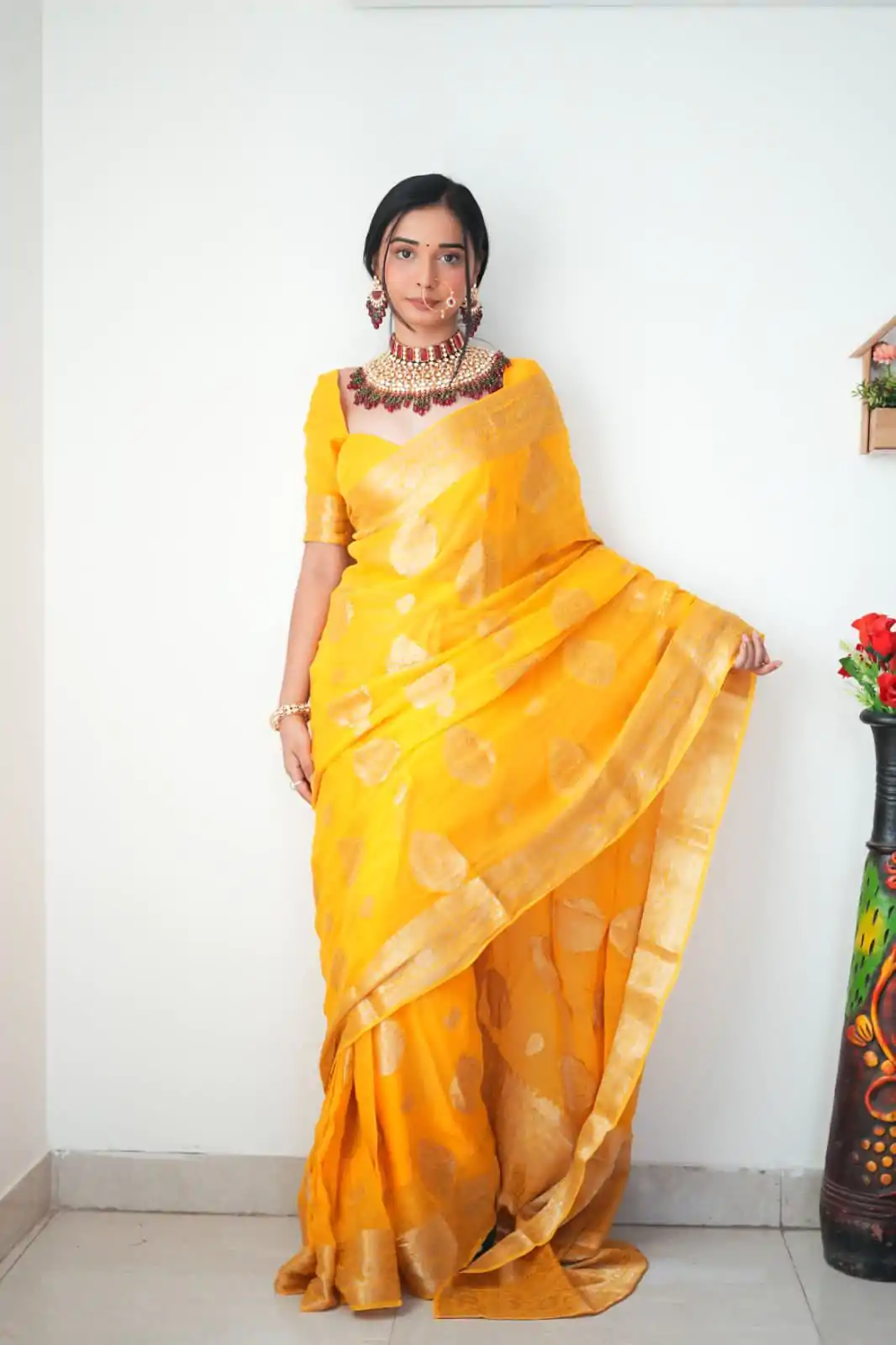 SC 145 Yellow Color Pure Soft Cotton Zari patta All Over Saree , Party Wear, Events, Festivals Expected Delivery 4-6 Working Days 1399/- | Designer Sarees, Sarees, Bollywood Sarees, Creative Sarees, Embroidered Sarees, Ethnic Saree, Modern Digital sarees, Party Wear Sarees