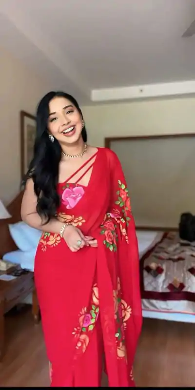 SC 278 Red Color Pure Soft Georgette Silk Design All Over Saree , Party Wear, Events, Festivals Expected Delivery 4-6 Working Days 1599/- | Designer Sarees, Sarees, Bollywood Sarees, Creative Sarees, Embroidered Sarees, Ethnic Saree, Modern Digital sarees, Party Wear Sarees