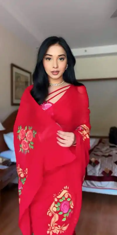 SC 278 Red Color Pure Soft Georgette Silk Design All Over Saree , Party Wear, Events, Festivals Expected Delivery 4-6 Working Days 1599/- | Designer Sarees, Sarees, Bollywood Sarees, Creative Sarees, Embroidered Sarees, Ethnic Saree, Modern Digital sarees, Party Wear Sarees