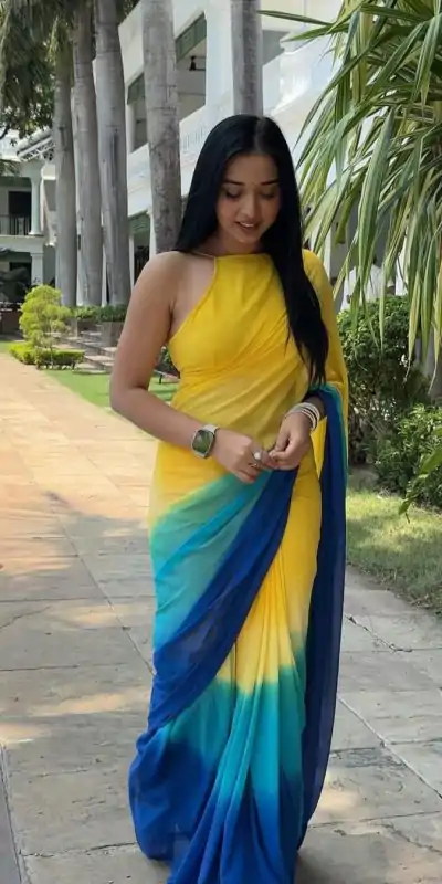 SC 277 Yellow Color Pure Soft Georgette Silk Design All Over Saree , Party Wear, Events, Festivals Expected Delivery 4-6 Working Days 1599/- | Designer Sarees, Sarees, Bollywood Sarees, Creative Sarees, Embroidered Sarees, Ethnic Saree, Modern Digital sarees, Party Wear Sarees