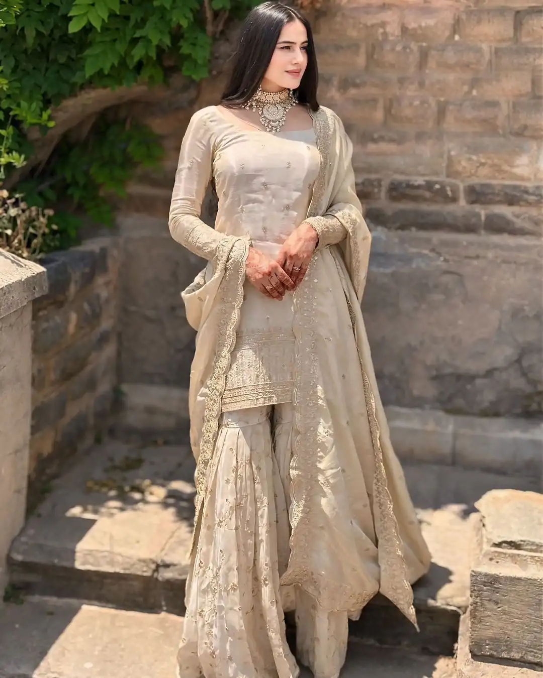 NF 1217 Cream Color Chinon Silk Embroidery Sequence Salwar Suit Casual, Wedding, Party, Festive, Events . Expected Delivery  4-6 Working Days @2049 | Salwar suit, Casual Suits, Creative suits, Designer Suits, Palazzo Suits, Party Wear Suits, Patiala Suits, Straight Suits