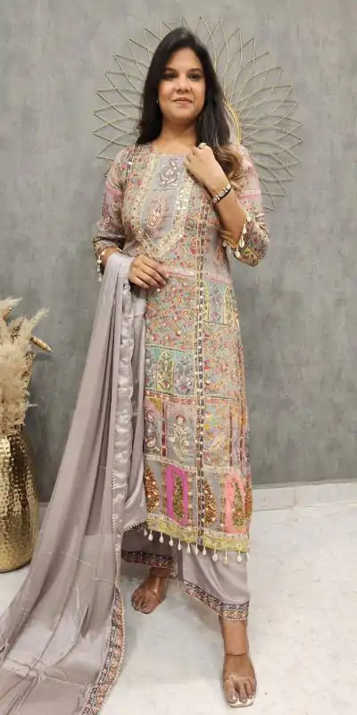 LG 1856 Grey color Maslin Printed And Coin Work Salwar Suit Casual, Wedding, Party, Festive, Events . Expected Delivery 4-6 Working Days @1899/- | Salwar suit, Casual Suits, Creative suits, Designer Suits, Palazzo Suits, Party Wear Suits, Patiala Suits, Straight Suits