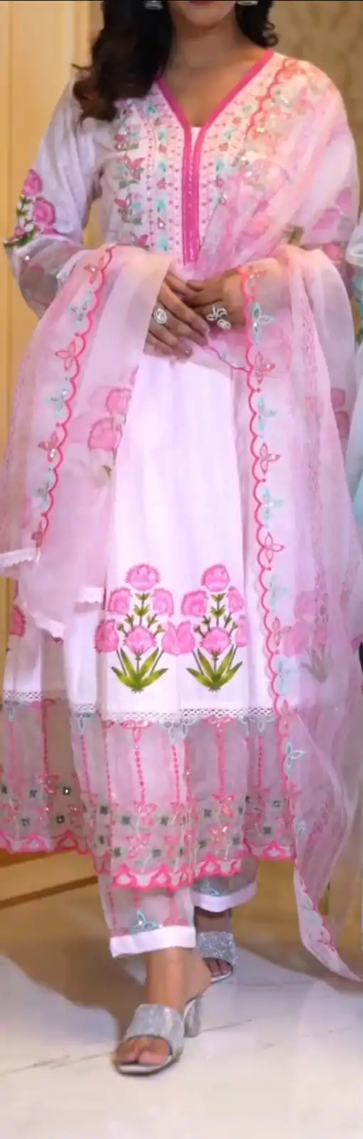 NSR 813 Pink Color Georgette Embroidery Sequence Gown Casual, Wedding, Festive Party Wear, Events   Expected Delivery  4-6 Working Days @2149/- | Gowns, Bollywood Gowns, Creative Gowns, Designer Gowns, Embroidered Gowns, Party Wear Gowns