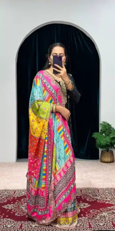 ST 1046 Black Color Chinon Embroidery Work Salwar Suit Casual, Wedding, Party, Festive, Events Etc. Expected Delivery 4-6 Working Days @2399/- | Jump Suits, Salwar suit, Casual Suits, Creative suits, Designer Suits, Palazzo Suits, Party Wear Suits, Patiala Suits, Straight Suits