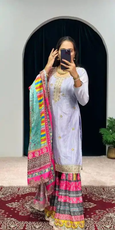ST 1046 Violet Color Chinon Embroidery Work Salwar Suit Casual, Wedding, Party, Festive, Events Etc. Expected Delivery 4-6 Working Days @2399/- | Jump Suits, Salwar suit, Casual Suits, Creative suits, Designer Suits, Palazzo Suits, Party Wear Suits, Patiala Suits, Straight Suits