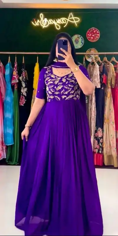 PC 348 Violet color Georgette Embroidered Anarkali Suit Casual, Wedding, Party, Festive, Events . Expected Delivery  4-6 Working Days @1949 | Anarkali Suits, Bollywood Anarkali, Creative-Anarkali, Designer Anarkali, Embroidered Anarkali, Party Wear Anarkali