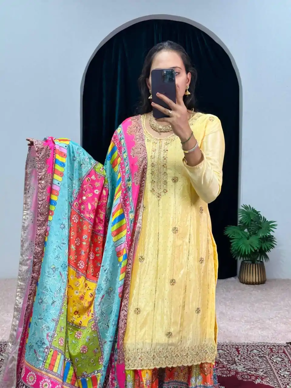 ST 1046 Yellow Color Chinon Embroidery Work Salwar Suit Casual, Wedding, Party, Festive, Events Etc. Expected Delivery 4-6 Working Days @2399/- | Jump Suits, Salwar suit, Casual Suits, Creative suits, Designer Suits, Palazzo Suits, Party Wear Suits, Patiala Suits, Straight Suits
