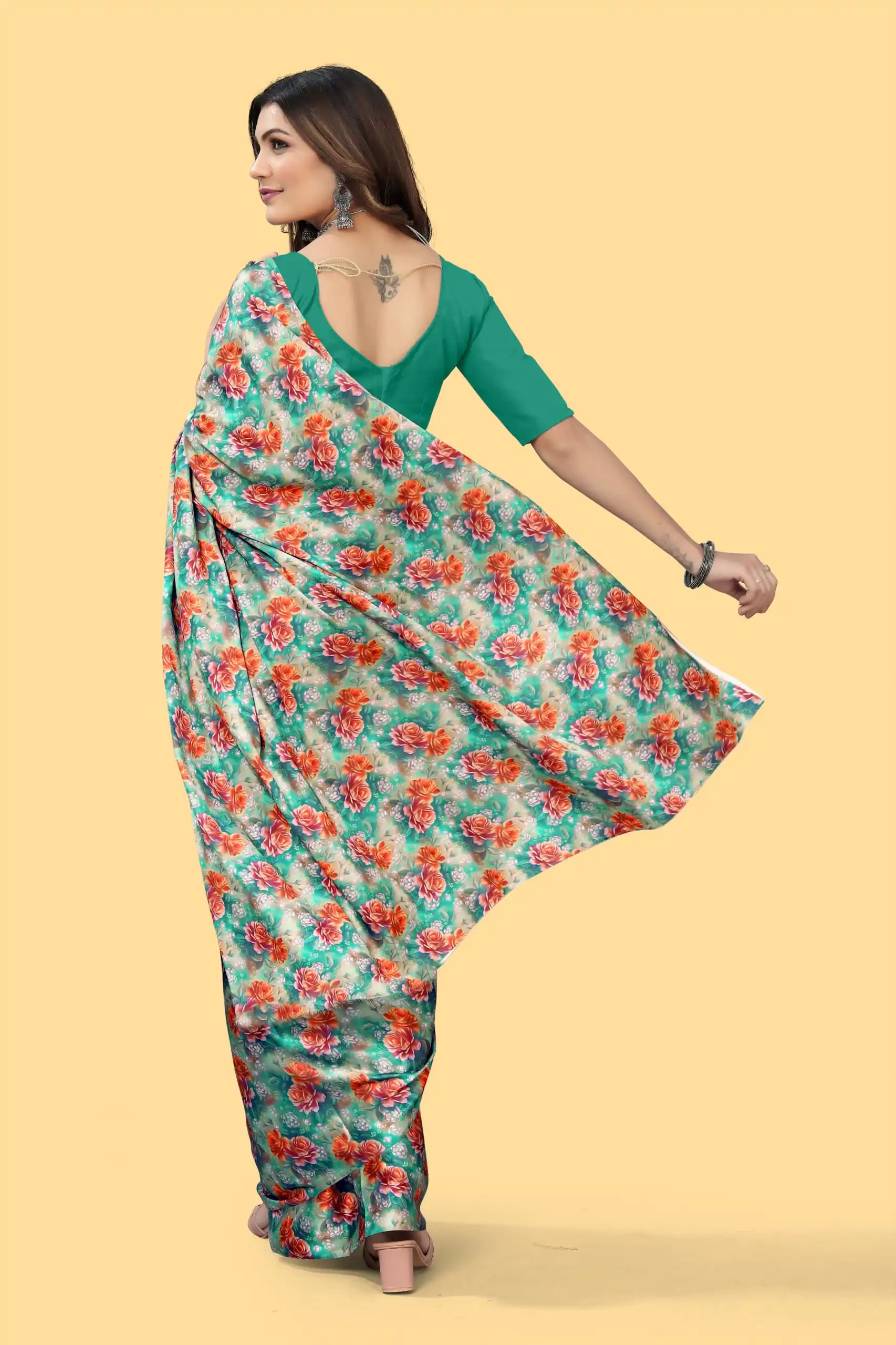 Veechis 4D Green Color Heavy Devsena Soft Silk Beautiful Digital Printed Saree Casual, Party Festive, Events. Expected Delivery 4-6 Working Days @1499 | Designer Sarees, Sarees, Bollywood Sarees, Creative Sarees, Embroidered Sarees, Modern Digital sarees, Party Wear Sarees
