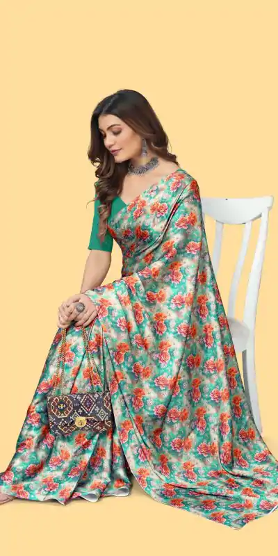 Veechis 4D Green Color Heavy Devsena Soft Silk Beautiful Digital Printed Saree Casual, Party Festive, Events. Expected Delivery 4-6 Working Days @1499 | Designer Sarees, Sarees, Bollywood Sarees, Creative Sarees, Embroidered Sarees, Modern Digital sarees, Party Wear Sarees