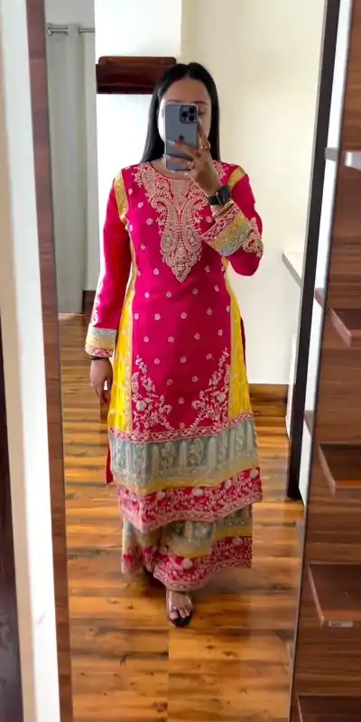 KD 1468 Pink Chinon Silk Sequence Work Salwar Suit Casual, Party, Festive, Events Wedding Etc.  Expected Delivery 4-6 Working Days @3149/- | Salwar suit, Casual Suits, Creative suits, Designer Suits, Palazzo Suits, Party Wear Suits, Straight Suits