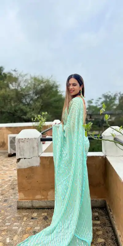 JR 582 Aquamarine Color Georgette Embroidery Sequence Saree Casual, Wedding, Festive, Events Expected Delivery  4-6 Working Days @1649/- | Designer Sarees, Sarees, Bollywood Sarees, Creative Sarees, Embroidered Sarees, Ethnic Saree, Modern Digital sarees, Party Wear Sarees