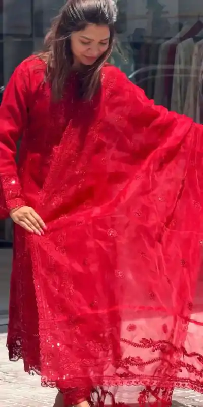 AD 161 Red Color Georgette Embroidery Work Sharara Suit Casual, Wedding, Party, Festive, Events Etc. Expected Delivery 4-6 Working Days @2049/- | Jump Suits, Salwar suit, Casual Suits, Creative suits, Designer Suits, Palazzo Suits, Party Wear Suits, Patiala Suits, Straight Suits