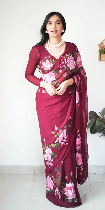  SC 283 Red Color Pure Soft Georgette Silk Design All Over Saree , Party Wear, Events, Festivals Expected Delivery 4-6 Working Days 1599/- | Designer Sarees, Sarees, Bollywood Sarees, Creative Sarees, Embroidered Sarees, Ethnic Saree, Modern Digital sarees, Party Wear Sarees