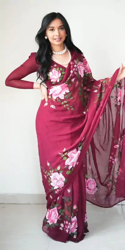  SC 283 Red Color Pure Soft Georgette Silk Design All Over Saree , Party Wear, Events, Festivals Expected Delivery 4-6 Working Days 1599/- | Designer Sarees, Sarees, Bollywood Sarees, Creative Sarees, Embroidered Sarees, Ethnic Saree, Modern Digital sarees, Party Wear Sarees