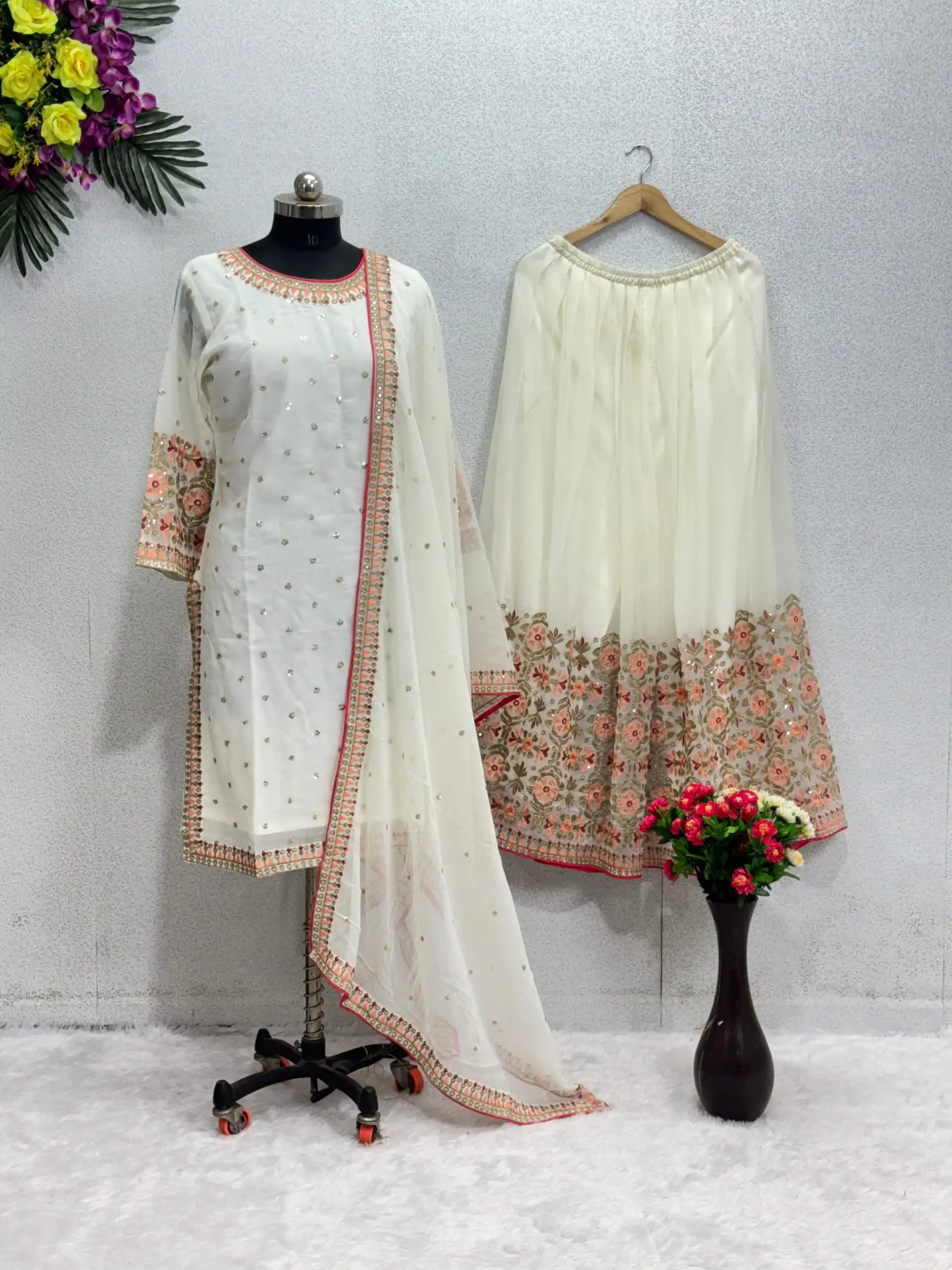 KF 1642 White Color Georgette Embroidered Sequences Salwar Suit Wedding, Party, Festive, Events Etc. Expected Delivery 4-6 Working Days @2499/-Only | Salwar suit, Casual Suits, Creative suits, Designer Suits, Palazzo Suits, Party Wear Suits, Straight Suits