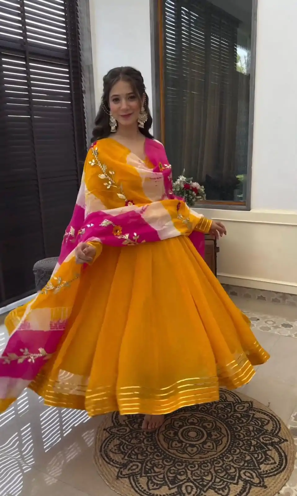 ZF 380 Yellow Color Chinon Silk Digital Print Dupatta Work Gown Casual, Wedding, Party, Festive, Events Etc. Expected Delivery 4-6 Working Days @1899/- | Gowns, Bollywood Gowns, Creative Gowns, Designer Gowns, Embroidered Gowns, Party Wear Gowns