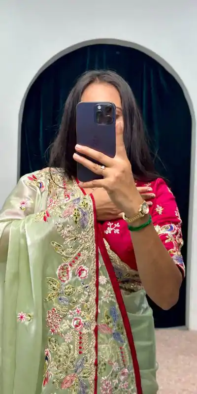 ST 474 Green Color Jimmy Choo Embroidery Sequins Saree Casual, Wedding, Party, Festive, Events Etc. Expected Delivery 4-6 Working Days @2449/- | Designer Sarees, Sarees, Bollywood Sarees, Creative Sarees, Embroidered Sarees, Ethnic Saree, Modern Digital sarees, Party Wear Sarees