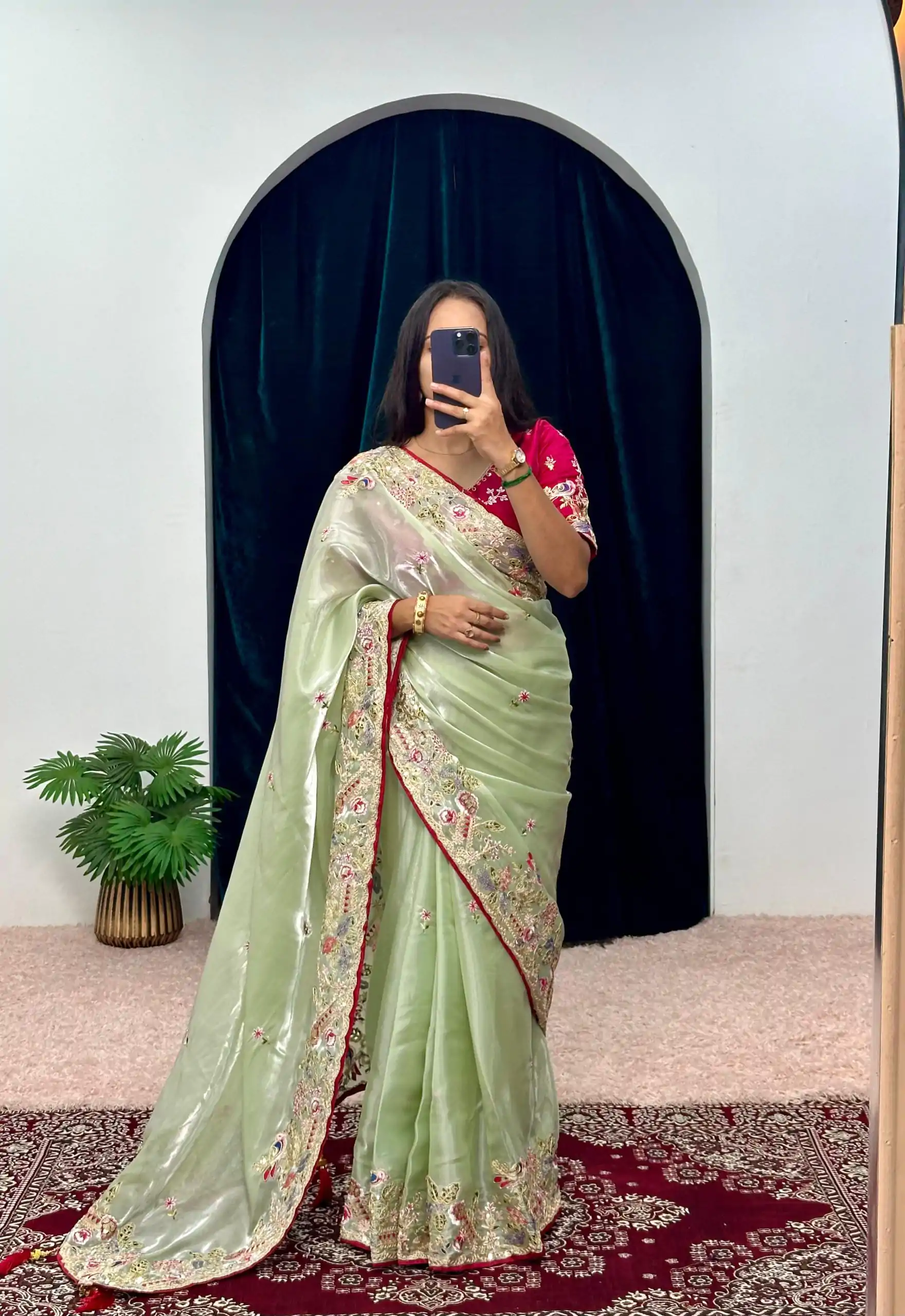 ST 474 Green Color Jimmy Choo Embroidery Sequins Saree Casual, Wedding, Party, Festive, Events Etc. Expected Delivery 4-6 Working Days @2449/- | Designer Sarees, Sarees, Bollywood Sarees, Creative Sarees, Embroidered Sarees, Ethnic Saree, Modern Digital sarees, Party Wear Sarees