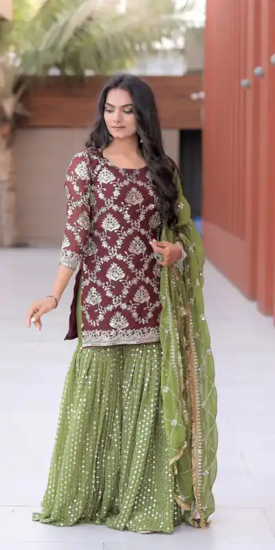 NF 1144 Maroon Color Georgette Embroidery Sequence Salwar Suit Casual, Wedding, Party, Festive, Events . Expected Delivery  4-6 Working Days @2149 | Salwar suit, Casual Suits, Creative suits, Designer Suits, Palazzo Suits, Party Wear Suits, Patiala Suits, Straight Suits