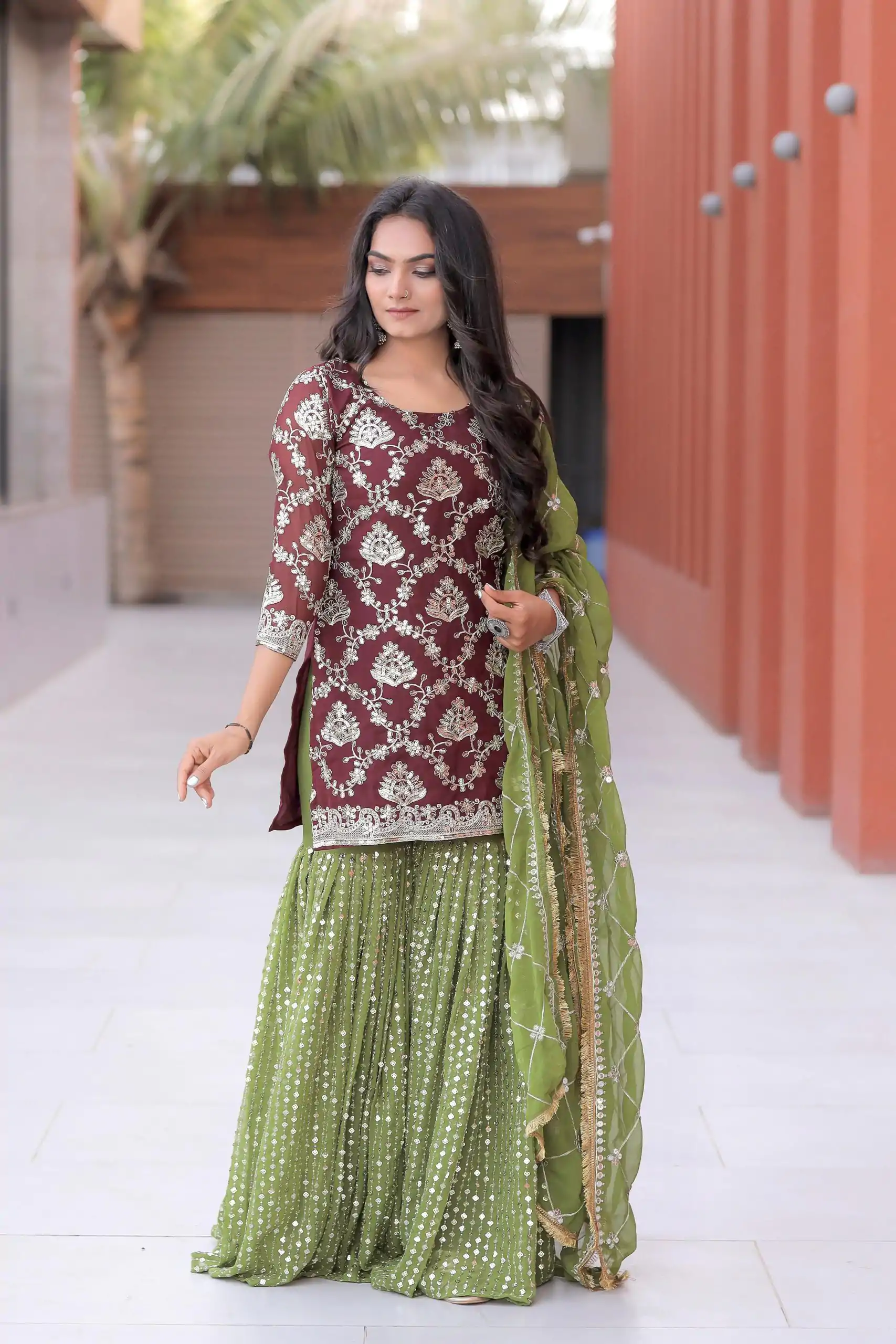 NF 1144 Maroon Color Georgette Embroidery Sequence Salwar Suit Casual, Wedding, Party, Festive, Events . Expected Delivery  4-6 Working Days @2149 | Salwar suit, Casual Suits, Creative suits, Designer Suits, Palazzo Suits, Party Wear Suits, Patiala Suits, Straight Suits