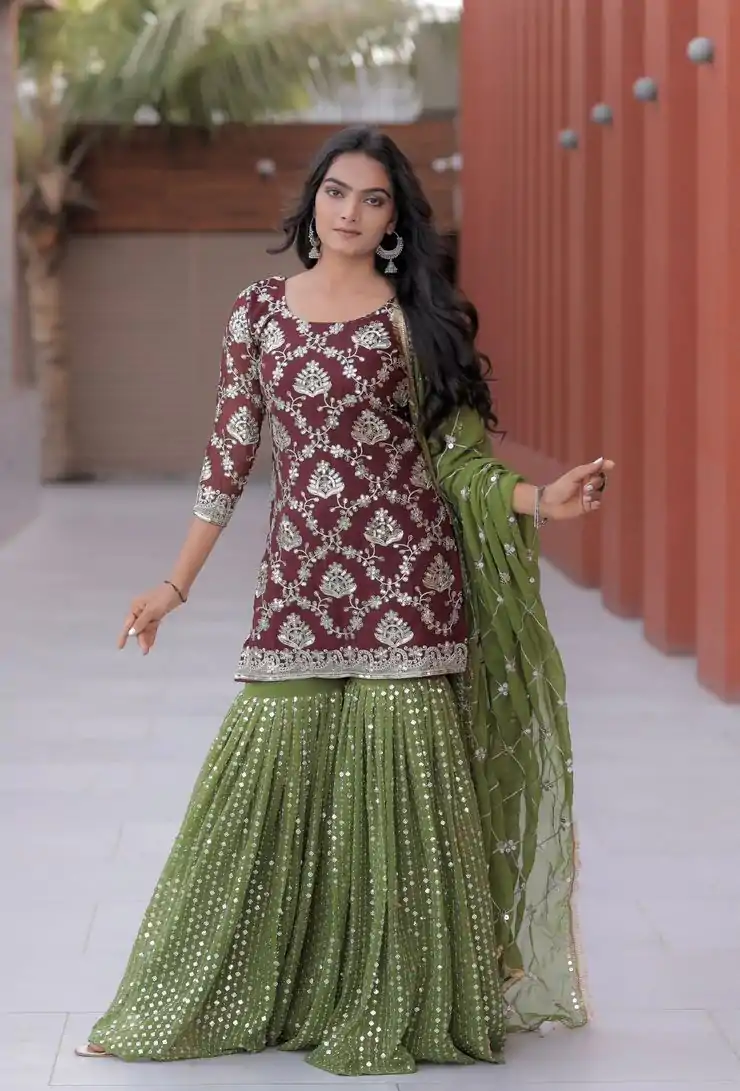 NF 1144 Maroon Color Georgette Embroidery Sequence Salwar Suit Casual, Wedding, Party, Festive, Events . Expected Delivery  4-6 Working Days @2149 | Salwar suit, Casual Suits, Creative suits, Designer Suits, Palazzo Suits, Party Wear Suits, Patiala Suits, Straight Suits