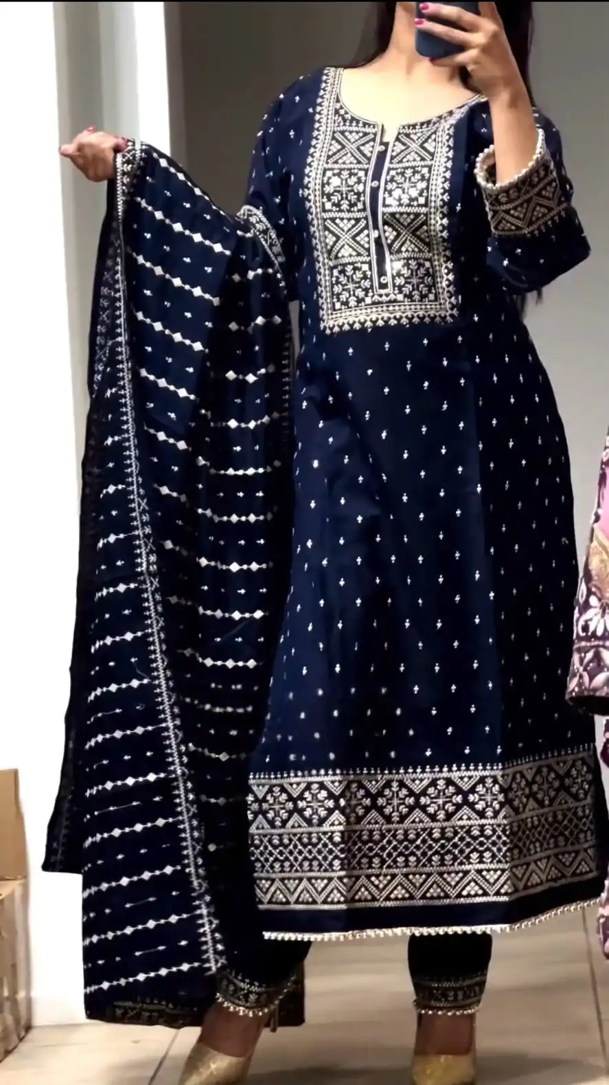 NF 1214 Navy Blue color Faux Georgette Embroidery Salwar Suit Casual, Wedding, Party, Festive, Events . Expected Delivery 4-6 Working Days @2049 | Jump Suits, Salwar suit, Casual Suits, Creative suits, Designer Suits, Palazzo Suits, Party Wear Suits, Patiala Suits, Straight Suits