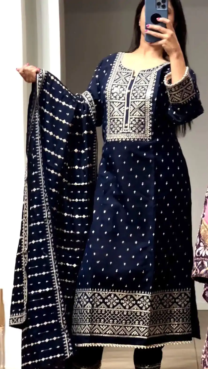 NF 1214 Navy Blue color Faux Georgette Embroidery Salwar Suit Casual, Wedding, Party, Festive, Events . Expected Delivery 4-6 Working Days @2049 | Jump Suits, Salwar suit, Casual Suits, Creative suits, Designer Suits, Palazzo Suits, Party Wear Suits, Patiala Suits, Straight Suits