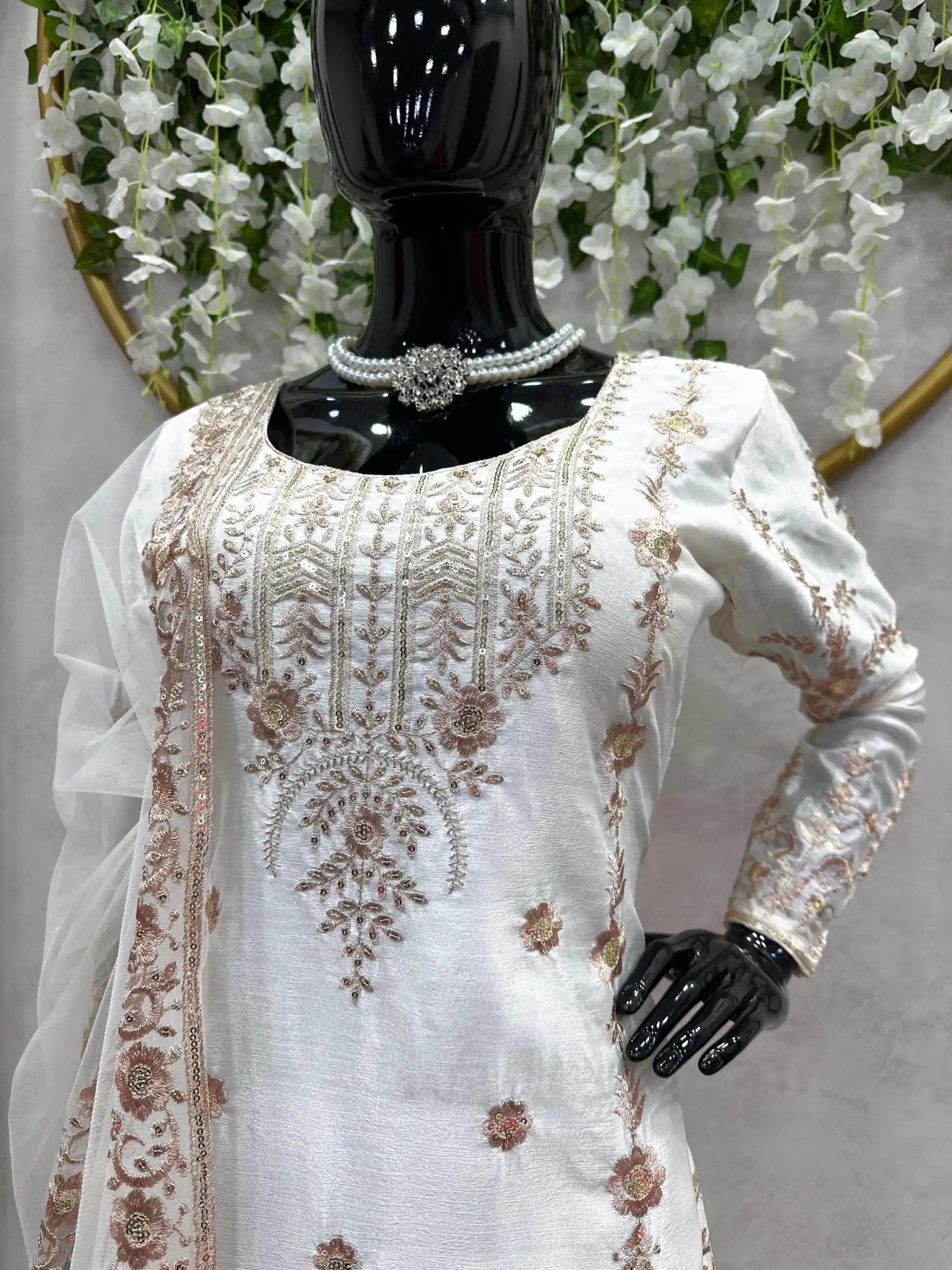 RTC 5720 White Color Chinon Silk Thread Sequence Work Salwar Suit Wedding, Party, Festive, Events Etc.   Expected Delivery 4-6 Working Days @2499/- | Salwar suit, Casual Suits, Creative suits, Designer Suits, Palazzo Suits, Patiala Suits, Straight Suits