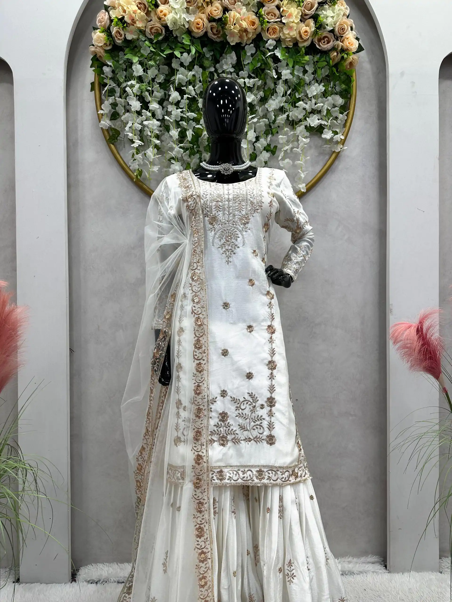 RTC 5720 White Color Chinon Silk Thread Sequence Work Salwar Suit Wedding, Party, Festive, Events Etc.   Expected Delivery 4-6 Working Days @2499/- | Salwar suit, Casual Suits, Creative suits, Designer Suits, Palazzo Suits, Patiala Suits, Straight Suits