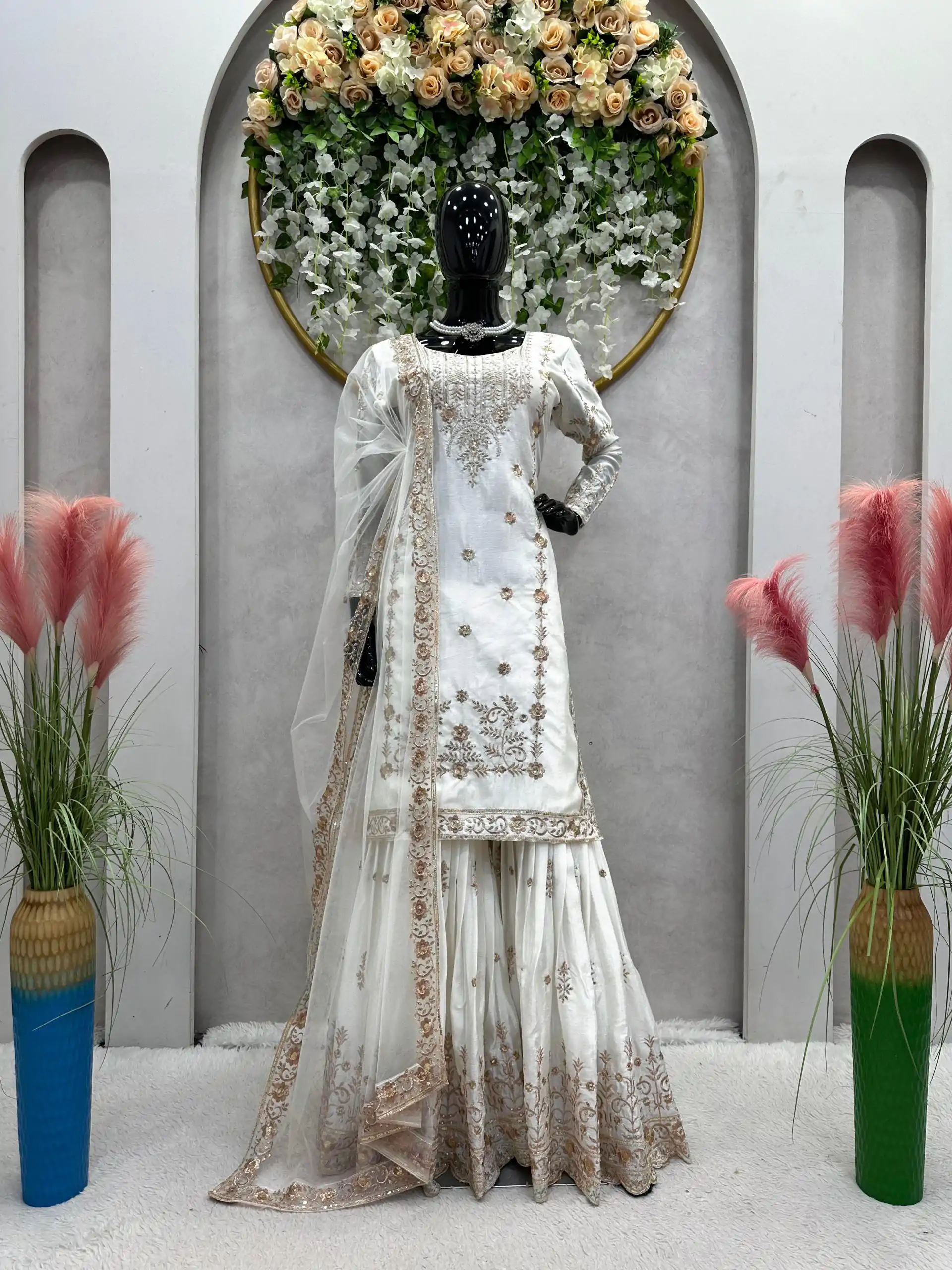 RTC 5720 White Color Chinon Silk Thread Sequence Work Salwar Suit Wedding, Party, Festive, Events Etc.   Expected Delivery 4-6 Working Days @2499/- | Salwar suit, Casual Suits, Creative suits, Designer Suits, Palazzo Suits, Patiala Suits, Straight Suits
