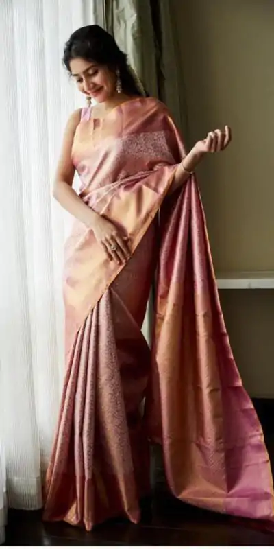 KP 4048 Peach Color Soft Lichi Silk Jacquard On All Over Saree Casual, Party Wear, Wedding, Events Etc. Expected Delivery 4-6 Working Days @1449/- | Designer Sarees, Sarees, Bollywood Sarees, Creative Sarees, Embroidered Sarees, Ethnic Saree, Modern Digital sarees, Party Wear Sarees