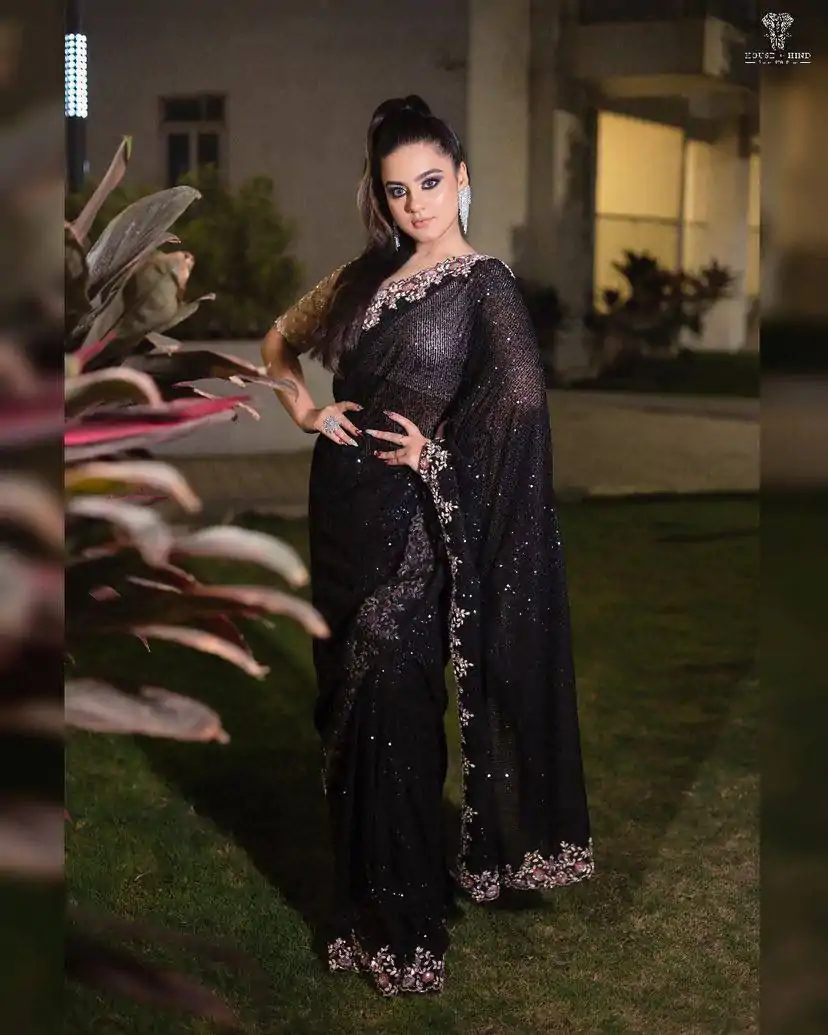 ST 439 Black Color Georgette Cotton Thread Embroidery Saree Casual, Wedding, Party, Festive, Events Etc. Expected Delivery 4-6 Working Days @1949/- | Designer Sarees, Sarees, Bollywood Sarees, Creative Sarees, Embroidered Sarees, Ethnic Saree, Modern Digital sarees, Party Wear Sarees