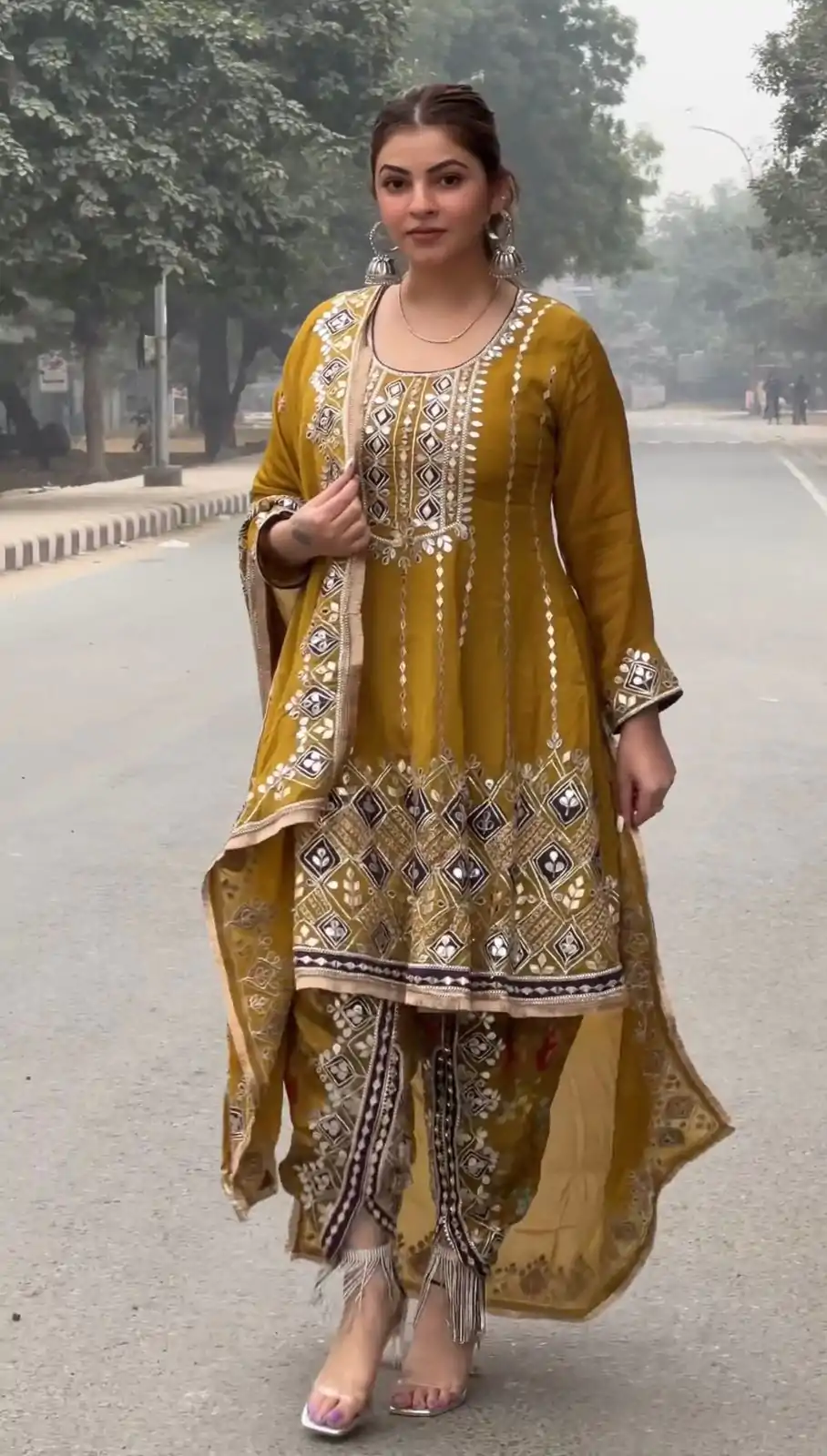 KD 1465 Mustard Color Chinon Silk Sequence Thread Salwar Suit Casual, Party, Festive, Events Wedding Etc.  Expected Delivery 4-6 Working Days @2549/- | Salwar suit, Casual Suits, Creative suits, Designer Suits, Palazzo Suits, Party Wear Suits, Straight Suits