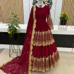 ZF 362 Red Color Faux Georgette With Heavy Embroidery Sequence Work Lehenga Choli Wedding, Party, Events Etc. Expected Delivery 4-6 Working Days 2099/- | Lehenga, Bollywood Lehenga, Creative Lehenga, Designer Lehenga, Embroidered Lehenga, Party Wear Lehenga