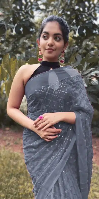 KT 201 Cement Color Georgette Fancy Sequence Work Saree Casual, Party Wear, Wedding Expected Delivery 4-6 Working Days@1649/- | Designer Sarees, Sarees, Bollywood Sarees, Creative Sarees, Embroidered Sarees, Party Wear Sarees