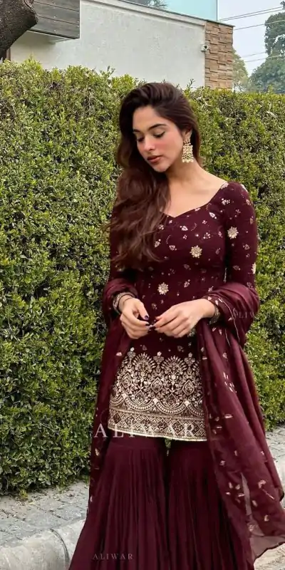 SSR 470 Maroon Color Georgette Embroidery Sequence Salwar Suit Wedding, Party, Festive, Events Expected Delivery 4-6 Working Days @ 1949/- Only | Salwar suit, Casual Suits, Creative suits, Designer Suits, Party Wear Suits, Straight Suits
